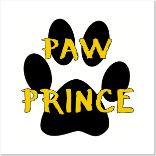 Paw Prince Funny Pet Footprint Animal Lover Pun Posters and Art